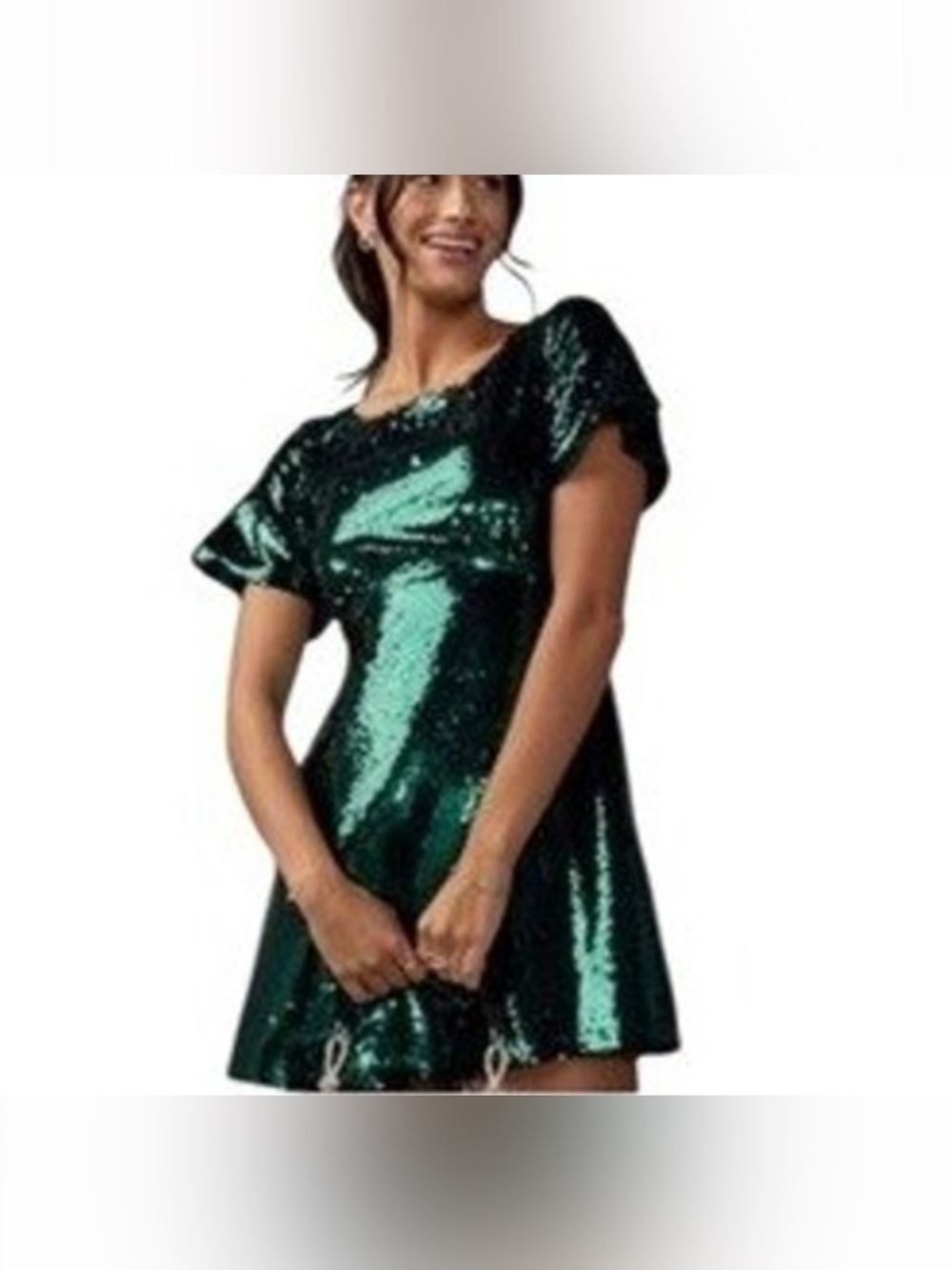 Francesca's NWT Mini Green Sequin Party Prom Medium Glam Event Dress size S
